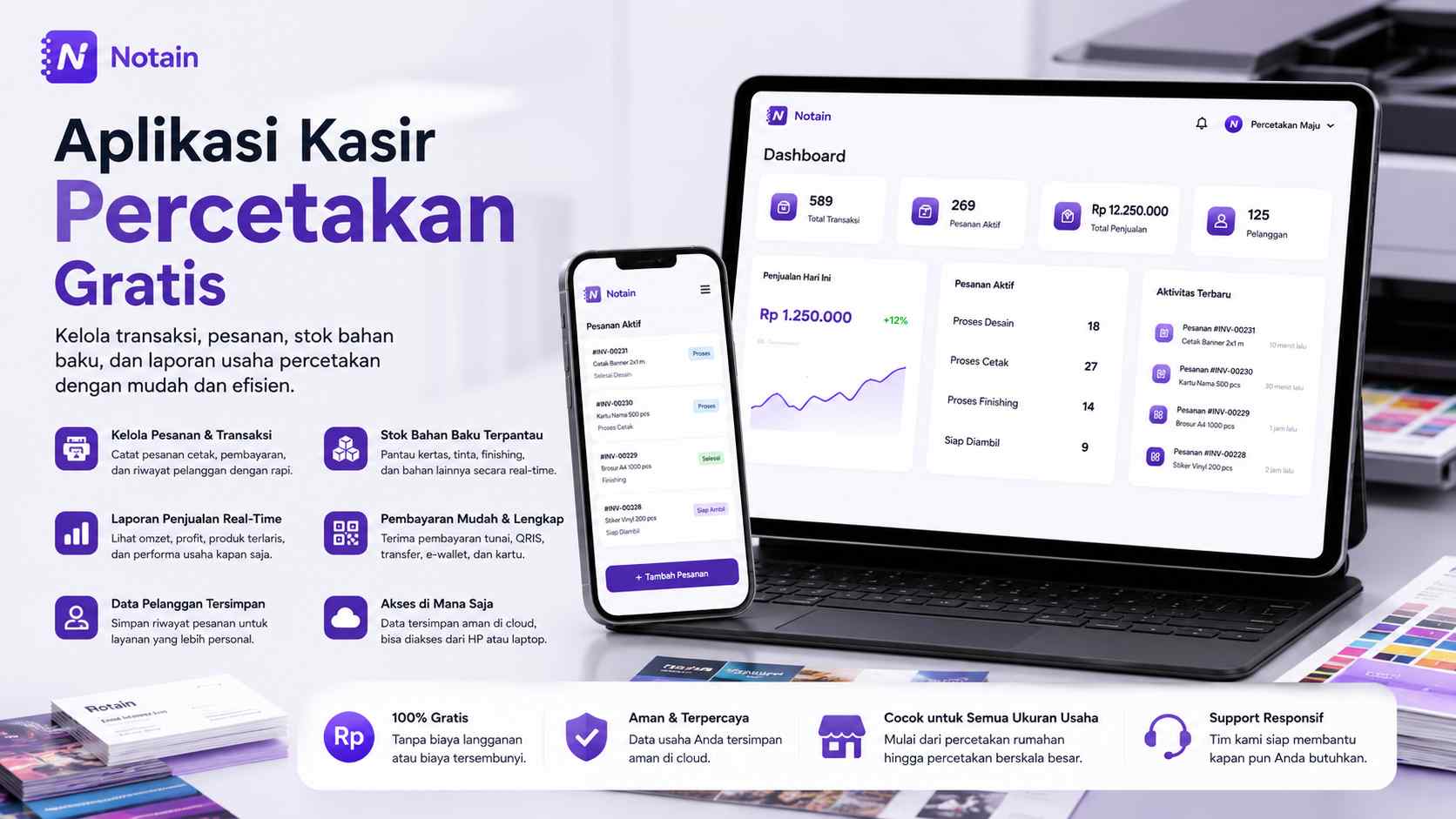 Aplikasi Kasir Percetakan Gratis Terbaik